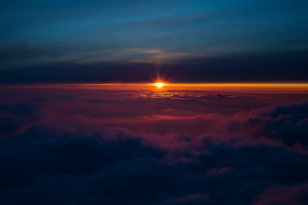 Sunset over "Vallée Blanche"